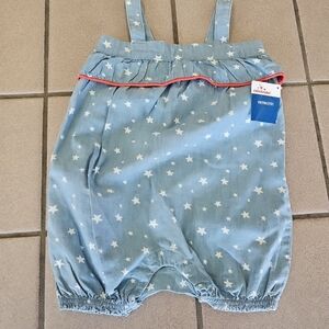 NWT Girls Infant Size 24 Months Celebrate! Patriotic Romper 4th Of July Stars